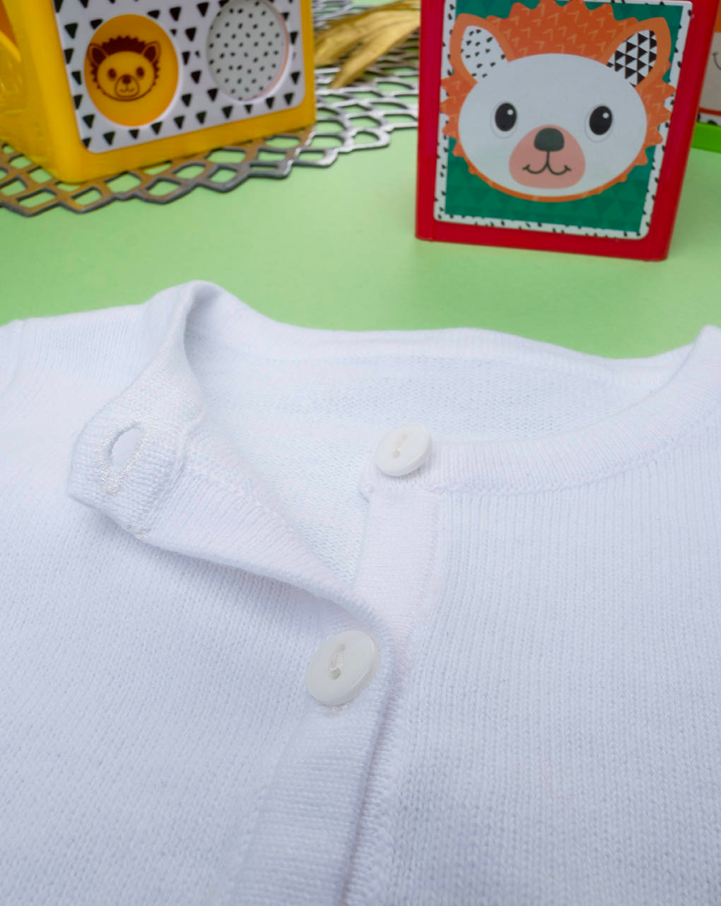 Casaco de tricot branco de menina - Prénatal