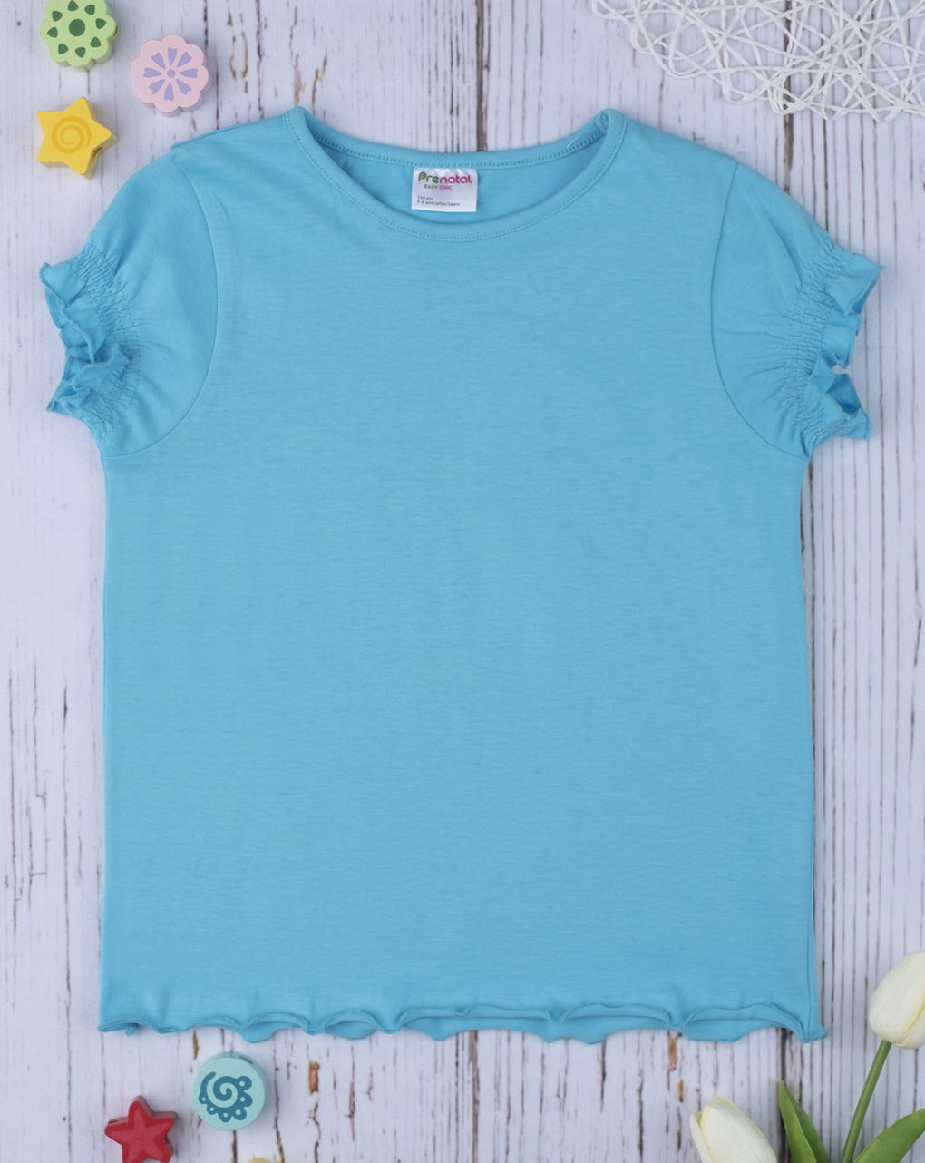T-shirt rapariga total azzurro - Prénatal