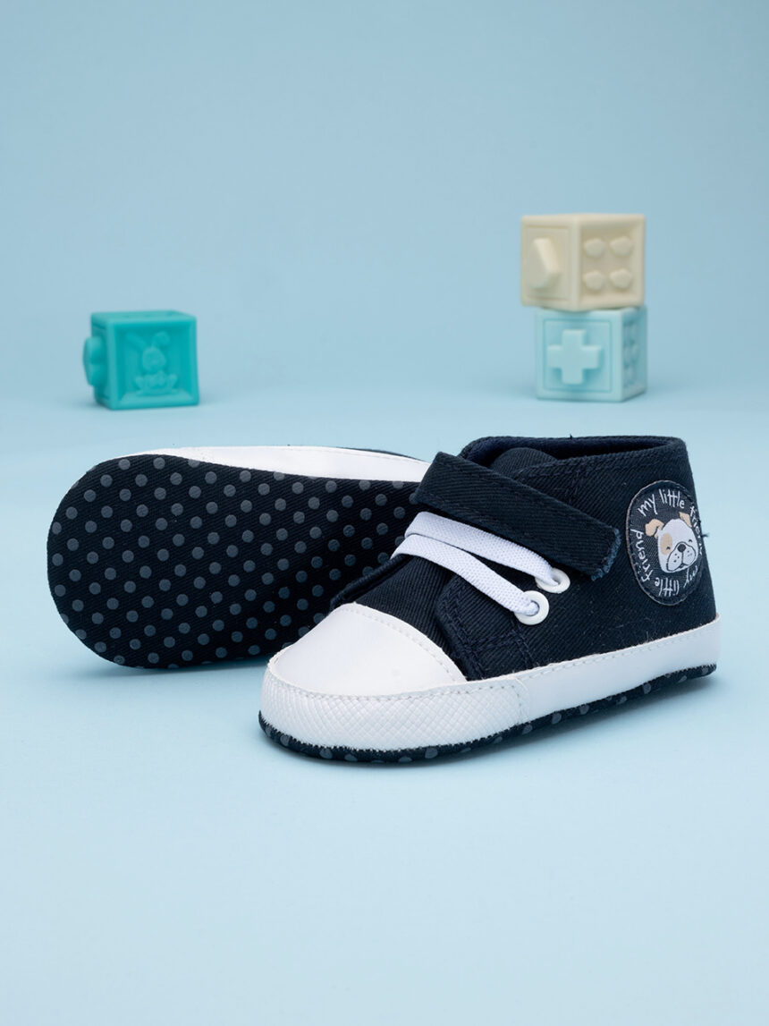 Pantufas de bulldog azul bebé - Prénatal
