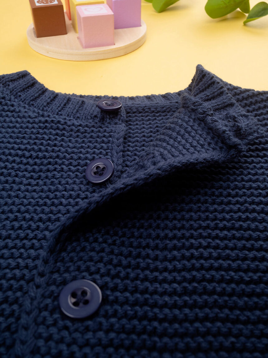 Tricot tricot azul cardigan bebé básico - Prénatal
