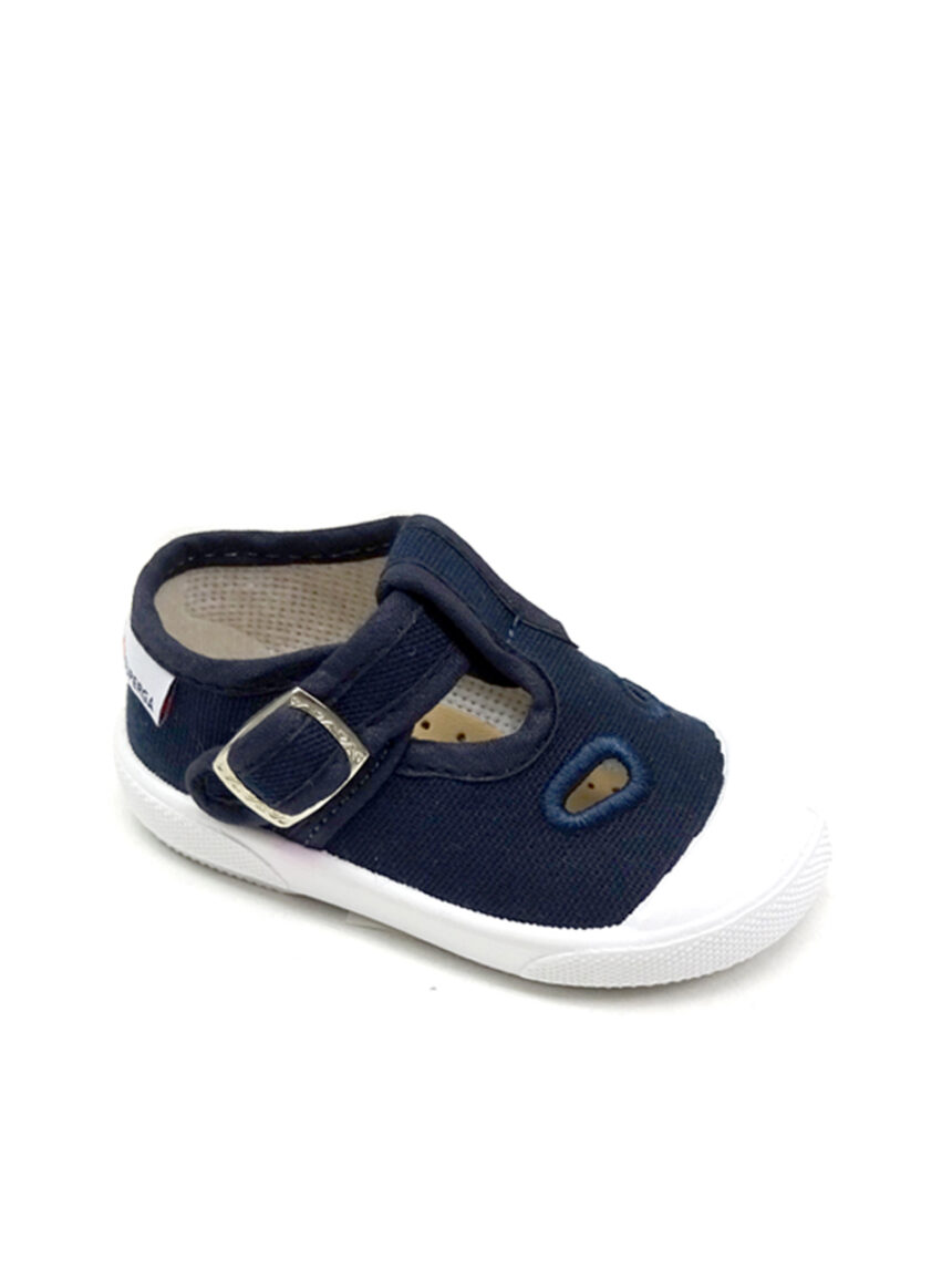 Sapato azul superga para bebé com fivela - Superga