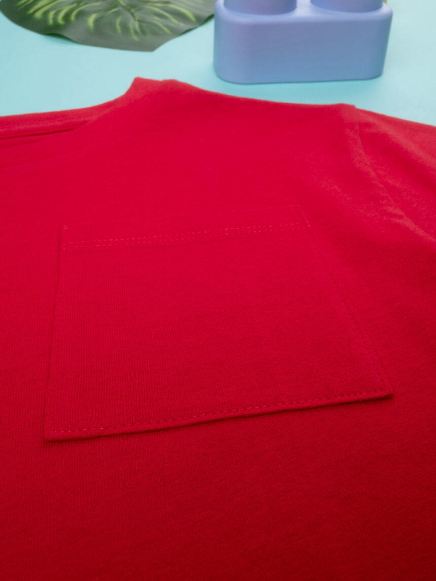 T-shirt de manga curta do rapaz vermelho - Prénatal