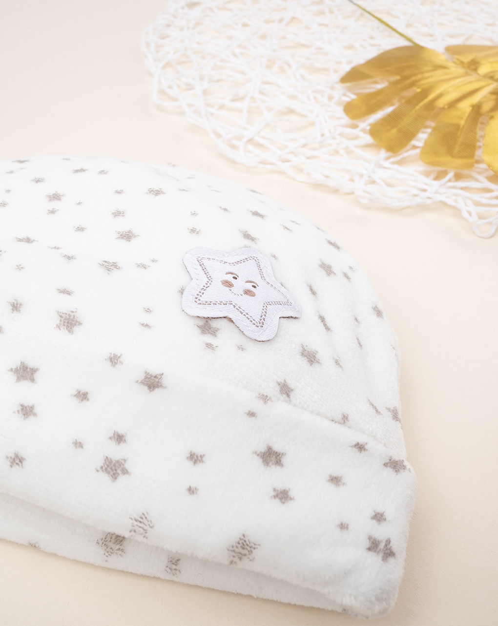 Chapéu de algodão orgânico chenille para bebé - Prénatal