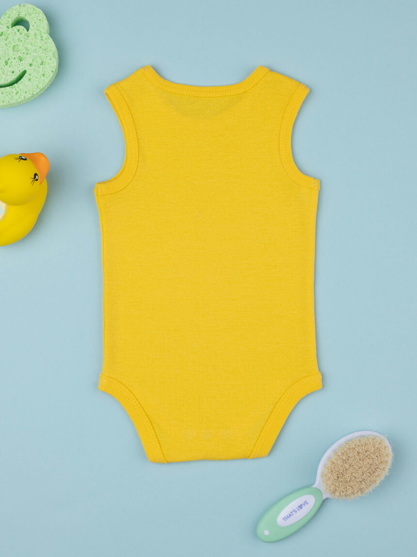 Fato de bebé recém-nascido de ombros largos com estampado amarelo - Prénatal