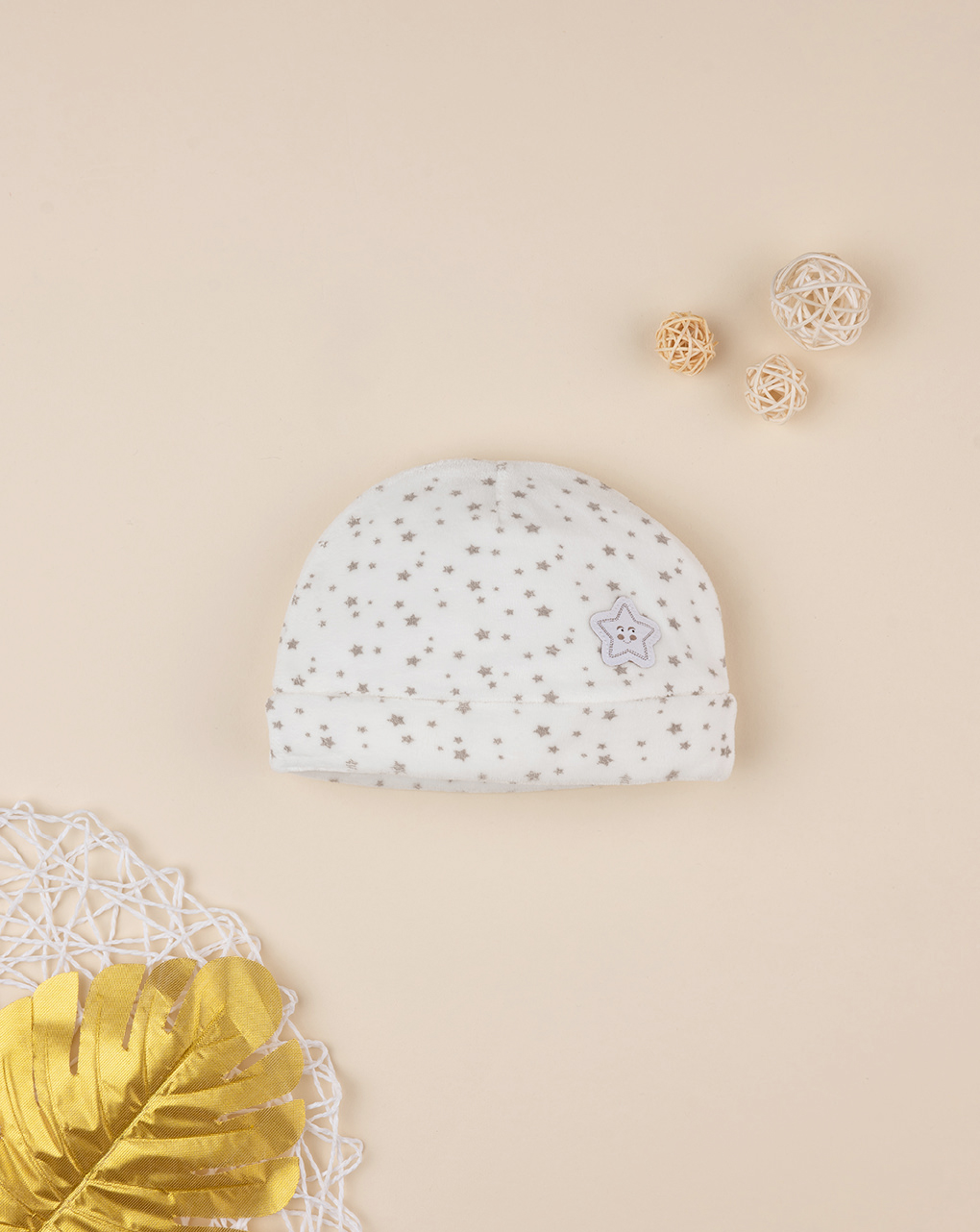 Chapéu de algodão orgânico chenille para bebé - Prénatal