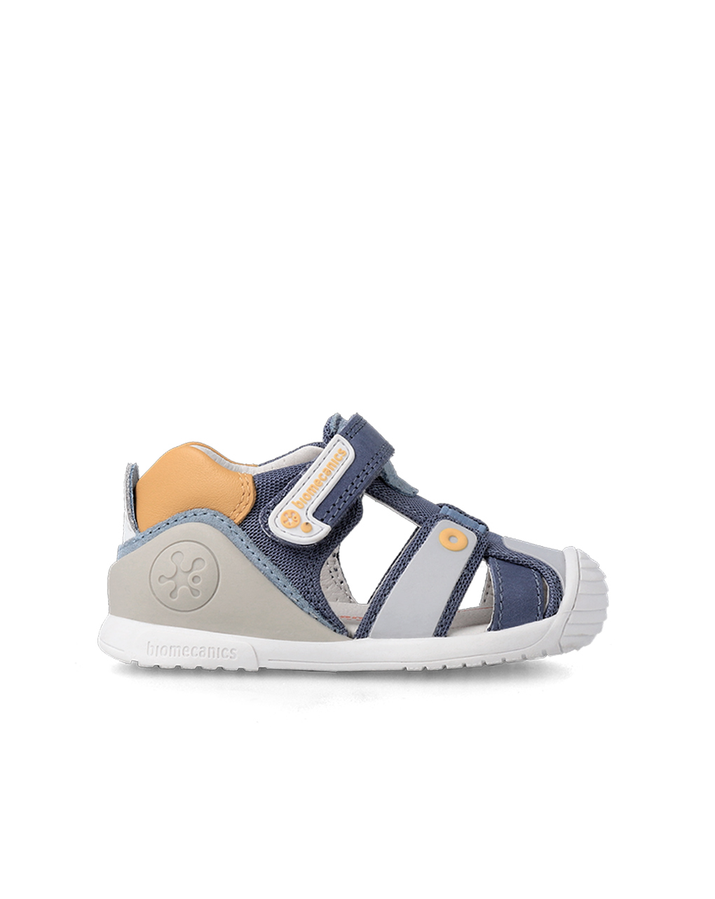 Sandália desportiva para crianças biomecanics azul, laranja e cinzento - Garvalin
