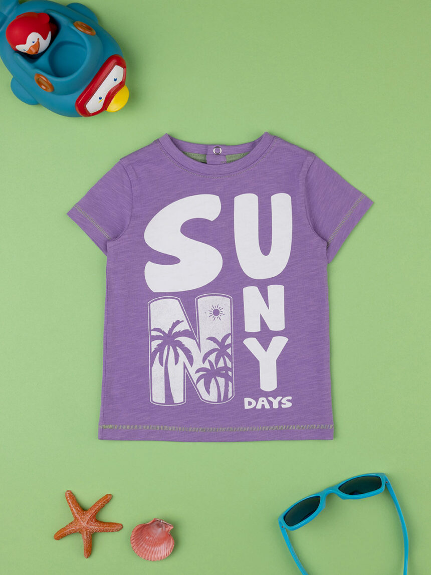 T-shirt de manga curta para bebé "tropical slub - Prénatal