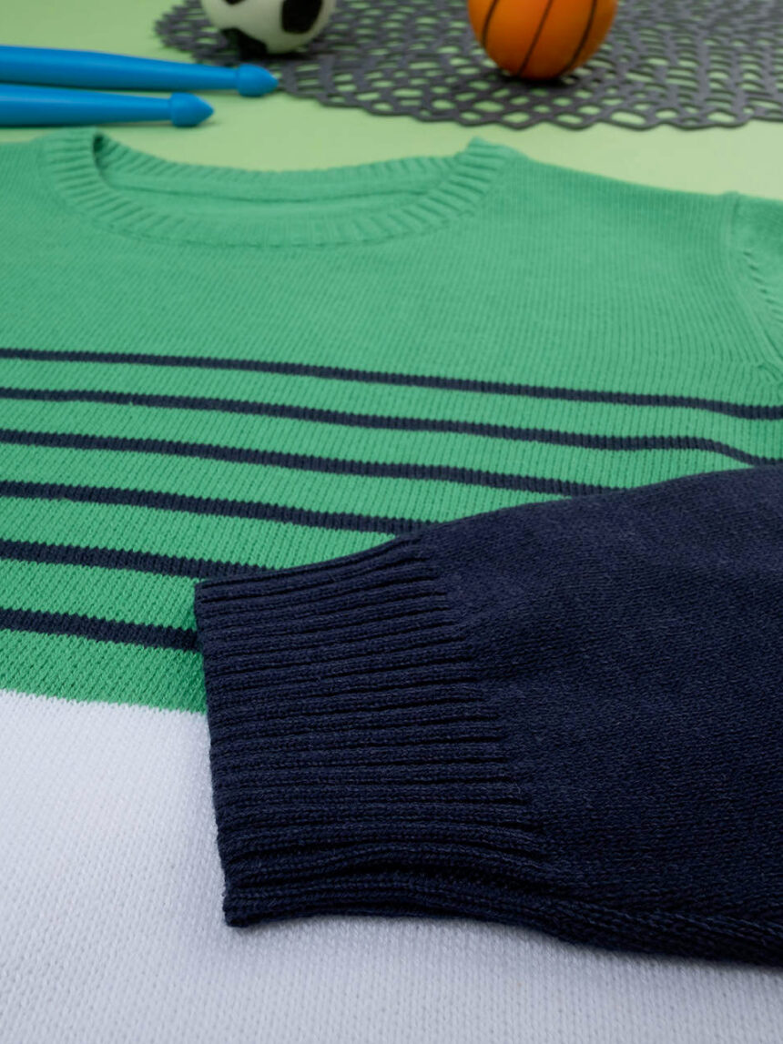 Camisola de tricot às riscas do rapaz - Prénatal