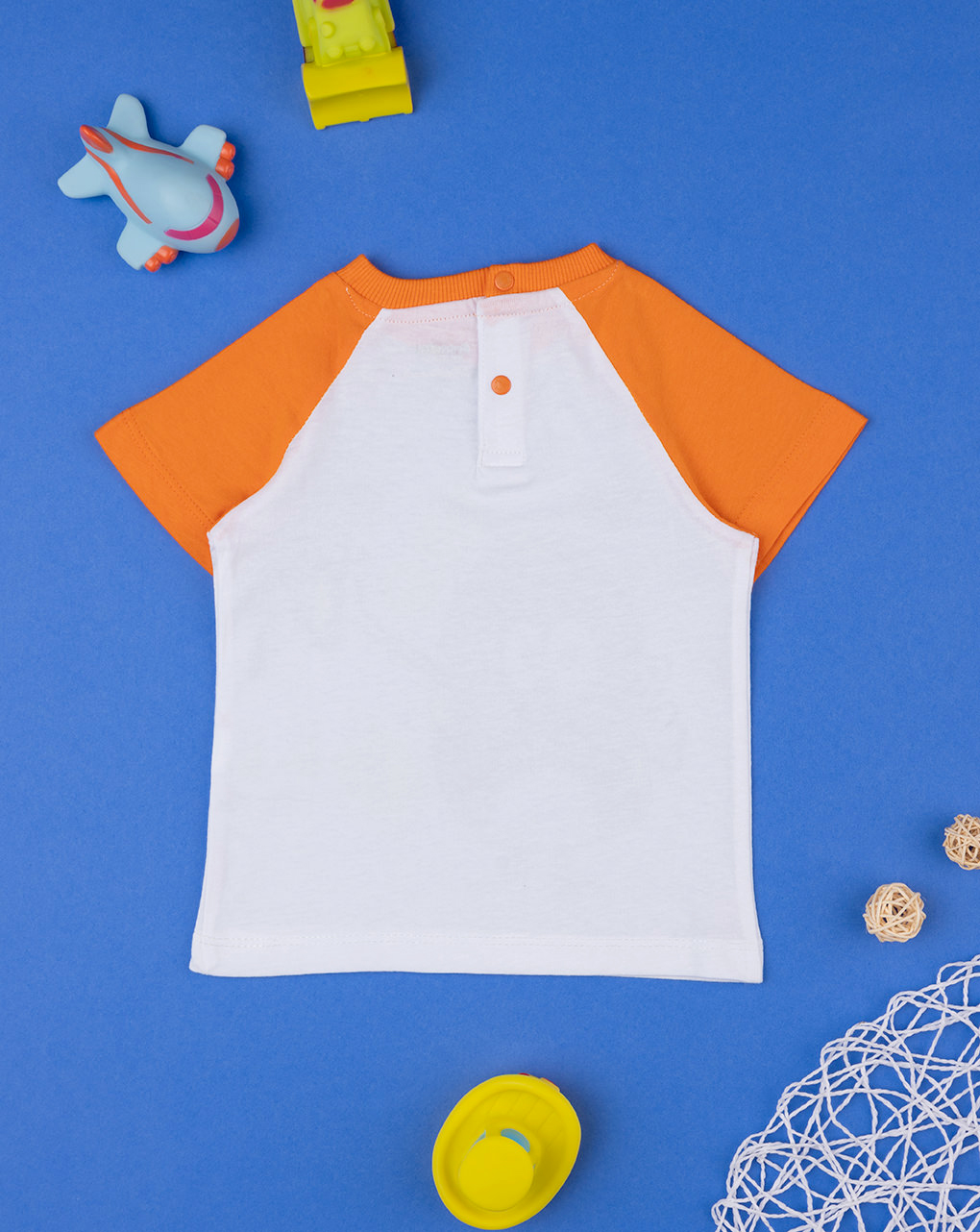 T-shirt street boy manga curta laranja - Prénatal