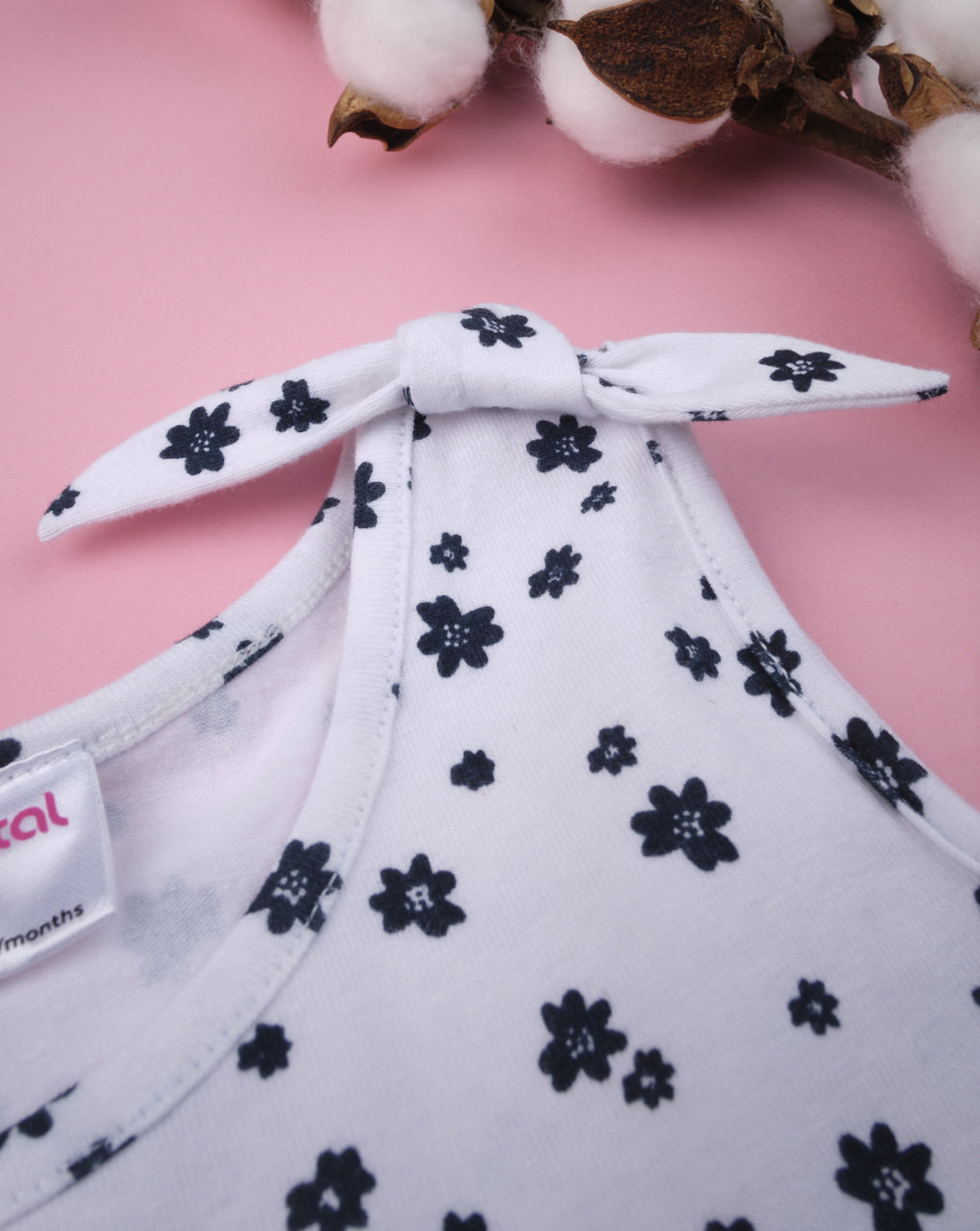 Vestido de rapariga 'little black flowers - Prénatal