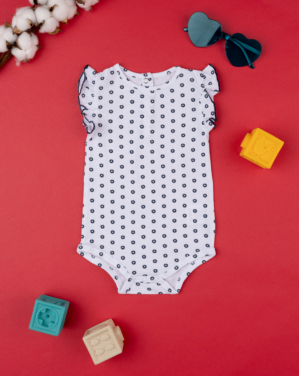 Fato de banho para bebé em jersey impresso com flores - Prénatal