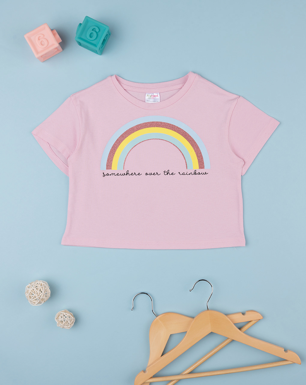 T-shirt de manga curta 'rainbow' de rapariga - Prénatal