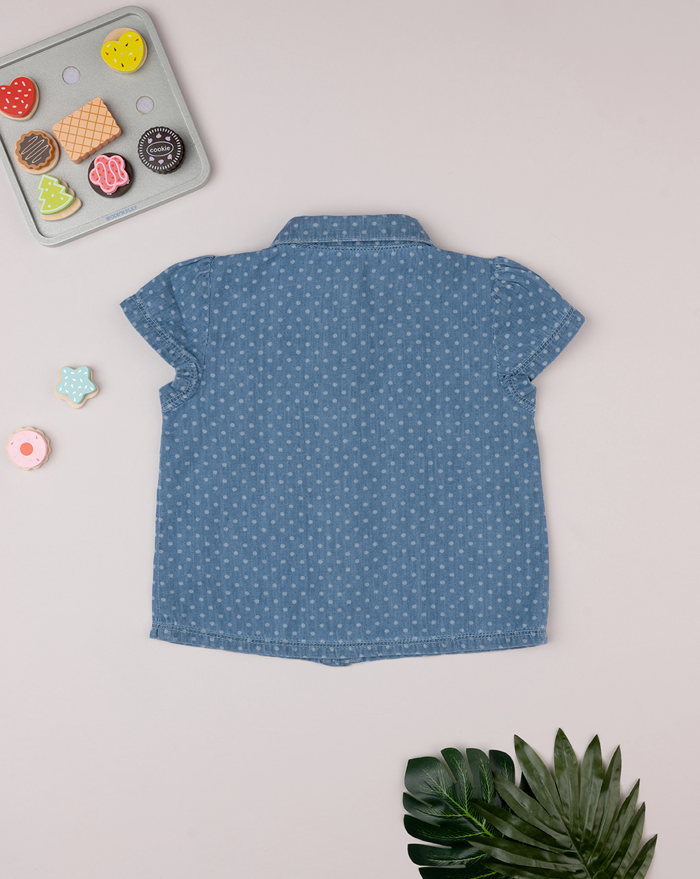 Camisa de chambray 100% algodão para raparigas - Prénatal