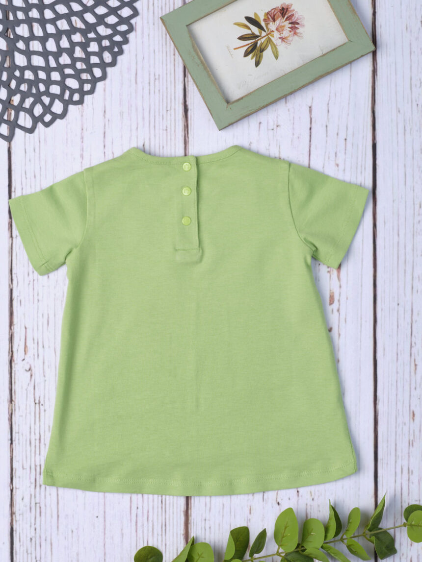 T-shirt bimba paillettes verde - Prénatal