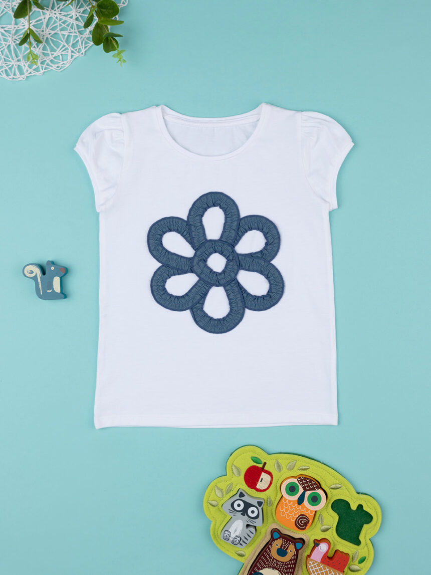 T-shirt de manga curta de menina flor de ganga - Prénatal