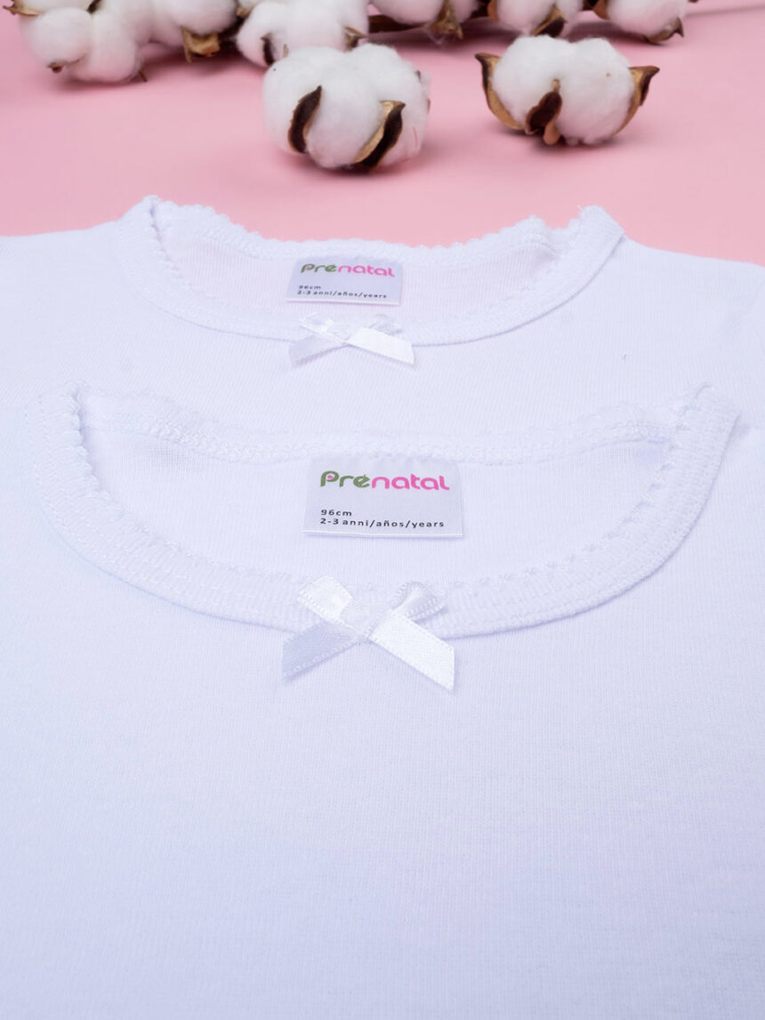 Pacote de 2 t-shirts de manga curta de raparigas com remate em croquete - Prénatal