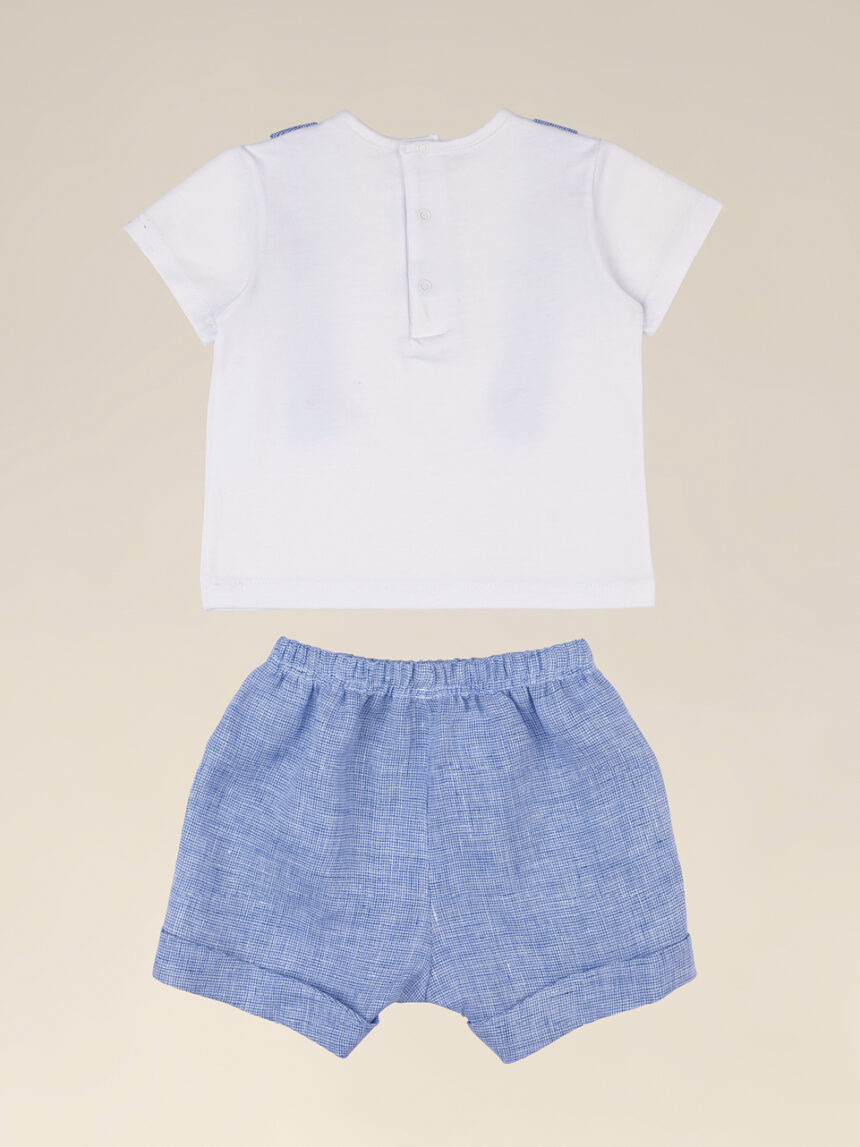 T-shirt e calções em linho sustentável de fato de bebé - Prénatal