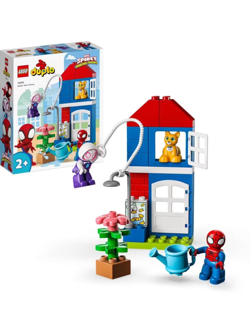 Conjunto de jogo da casa do homem-aranha com a aranha e os seus fantásticos amigos - lego duplo marvel - Duplo