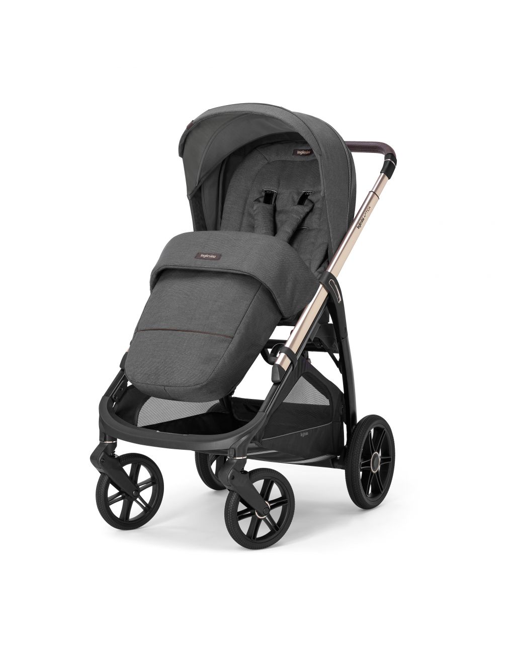 Aptica system quattro cor velvet grey com cadeira auto darwin infant recline + chassis palladio - inglesina - Inglesina