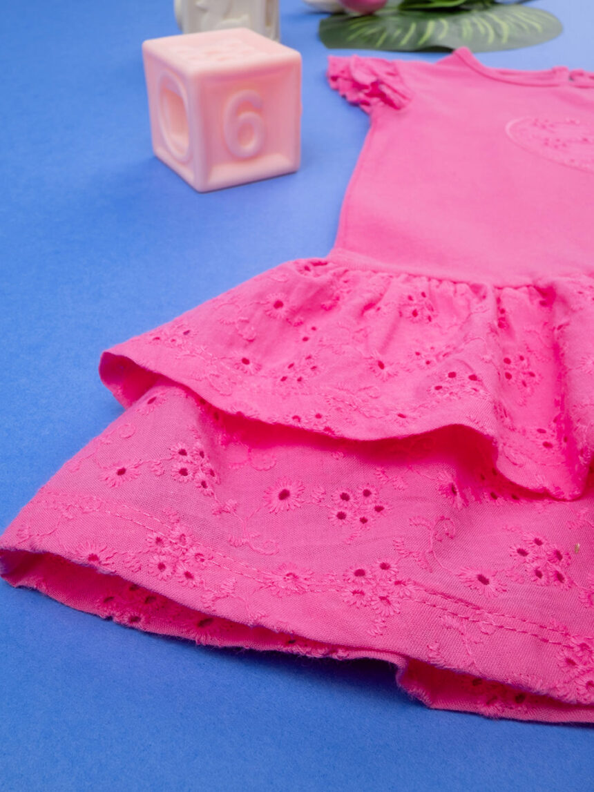 Camisola de fúcsia e vestido sangallo para bebés - Prénatal