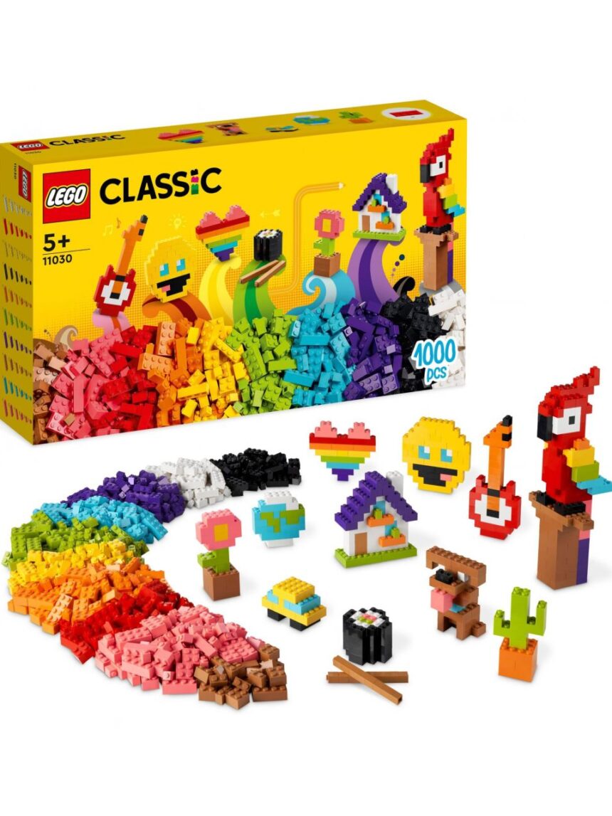 Muitos tijolos, conjunto de construção com emoji sorridente e muito mais - lego classic - LEGO