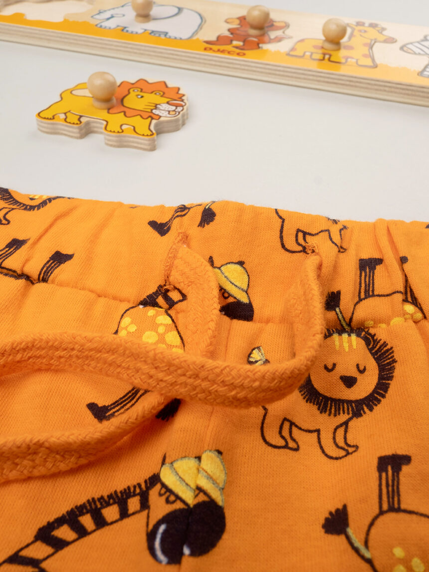 Calções de bermudas para bebé em jersey de padrão laranja - Prénatal