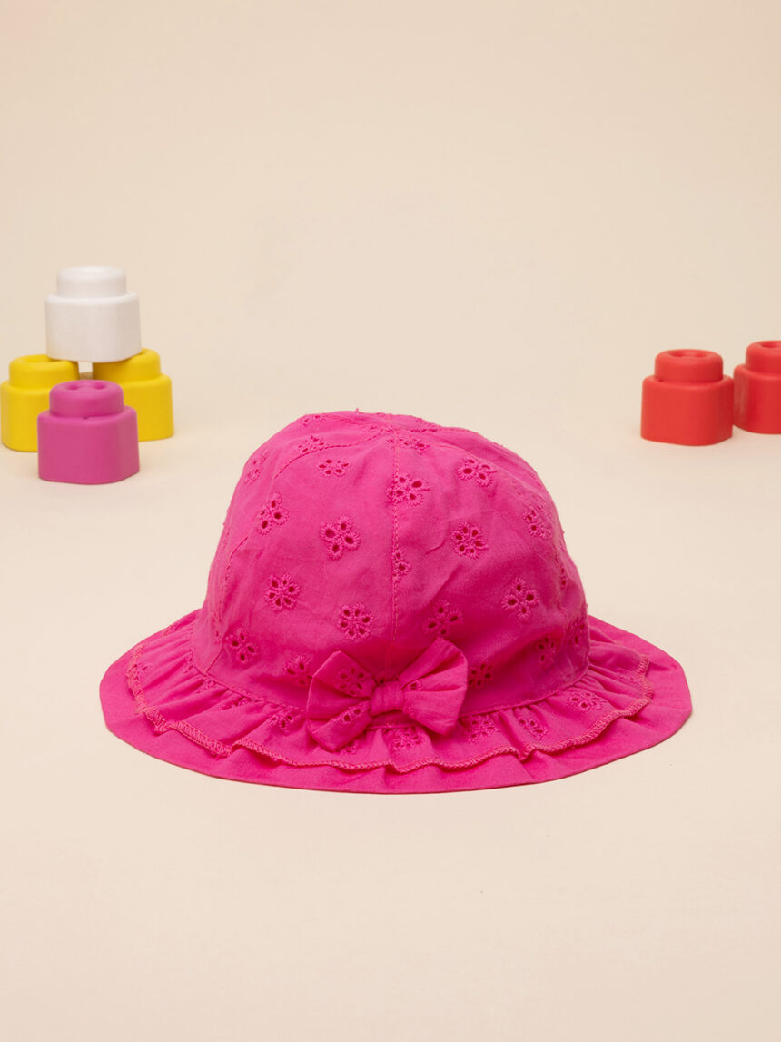 Chapéu de fúcsia sangallo para bebés - Prénatal