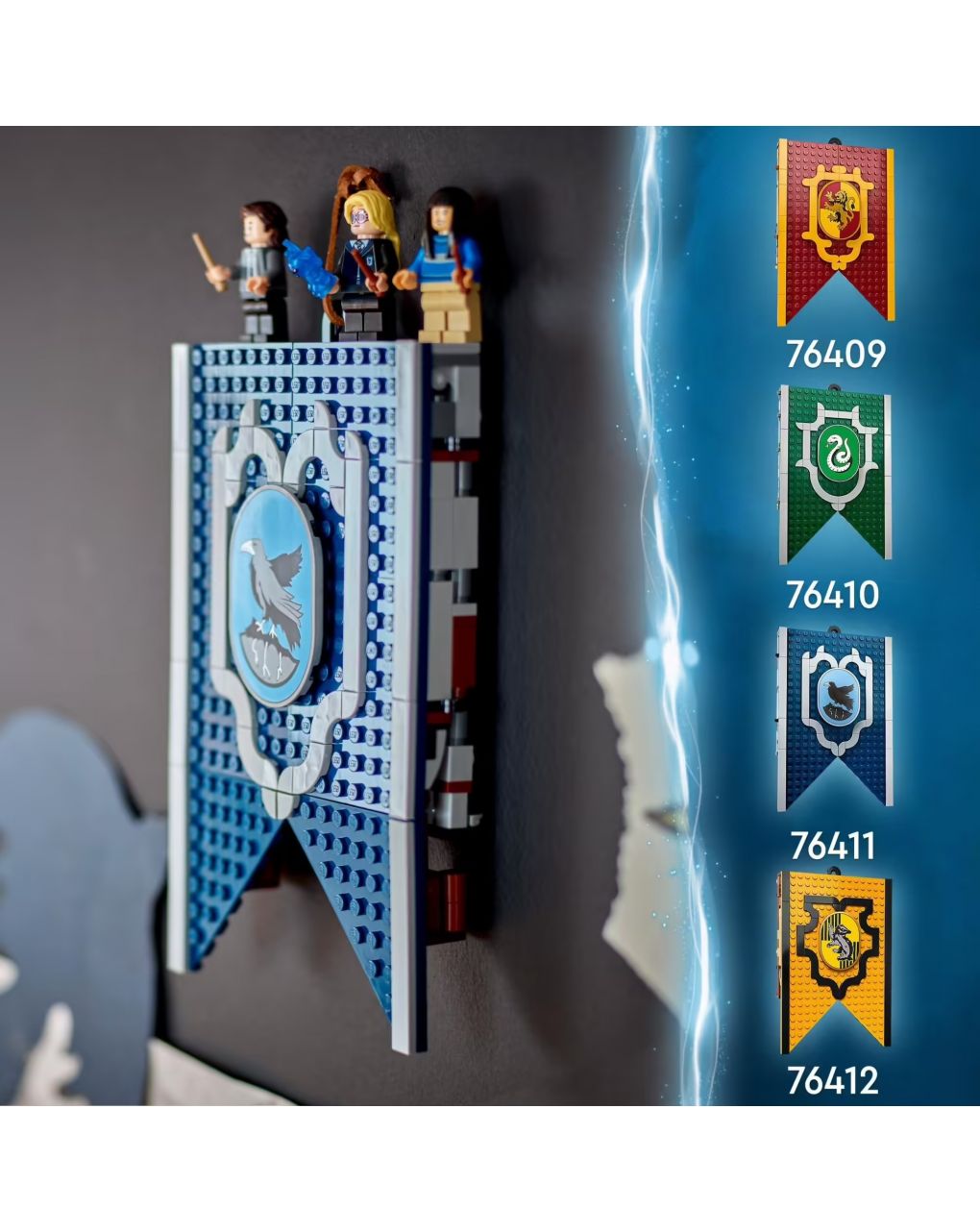 Ravenclaw house wall banner - sala comum do castelo de hogwarts - lego harry oleiro - LEGO