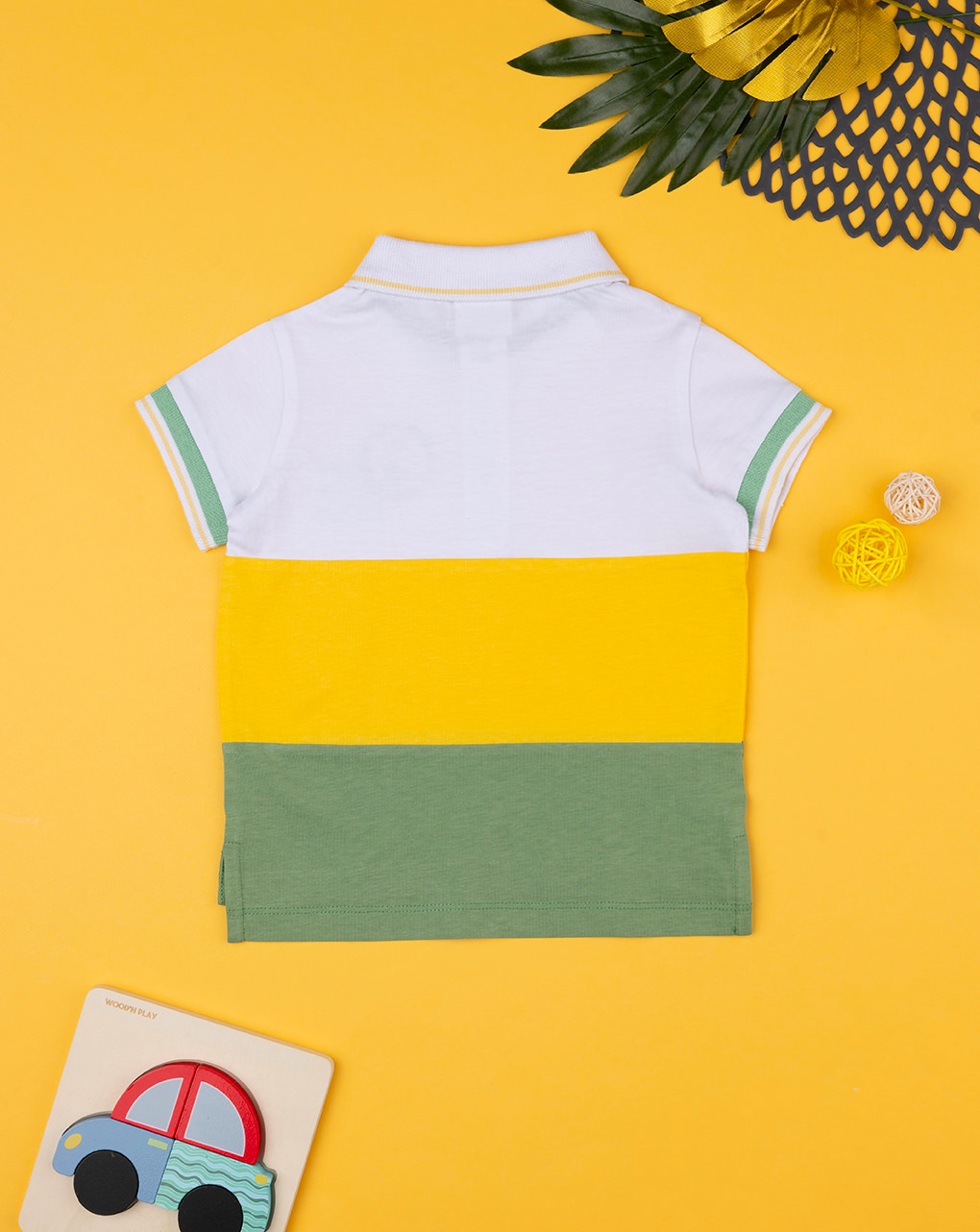 Camisa pólo de manga curta em bloco colorido do rapaz - Prénatal