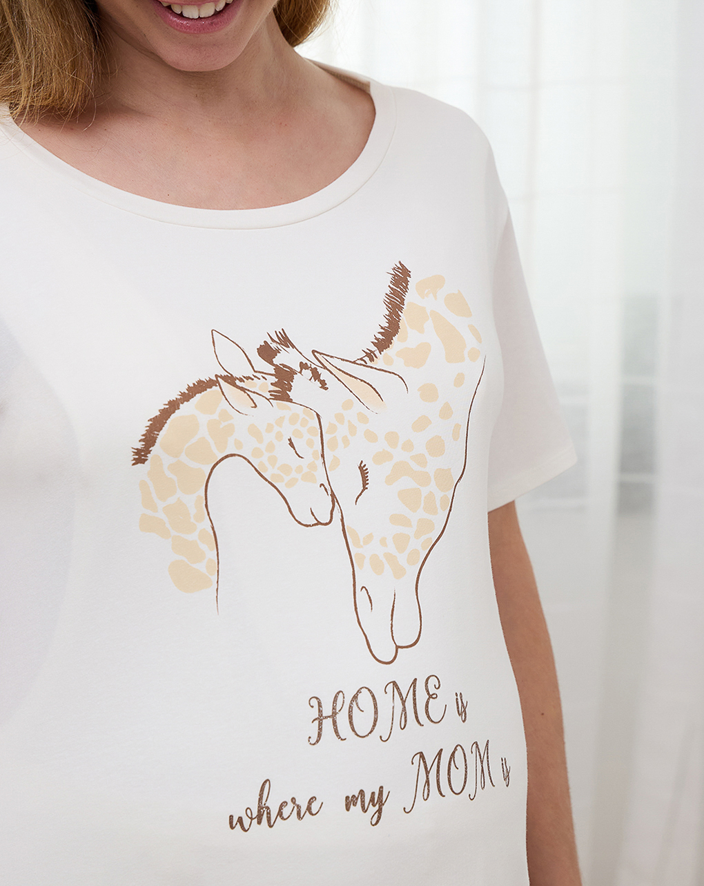 Pijama de maternidade com impressão de girafa - Prénatal