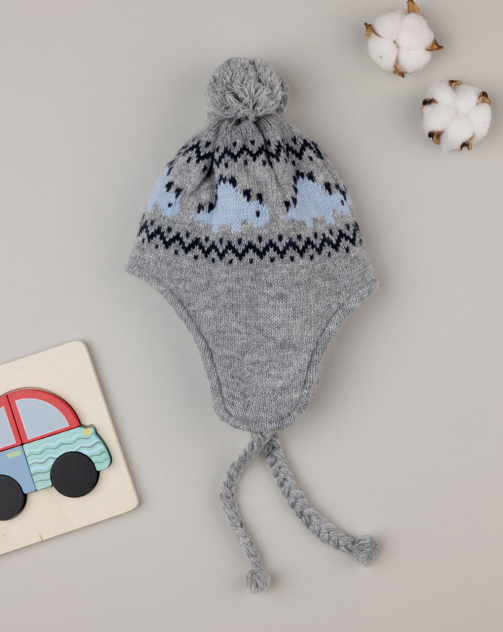 Chapéu de tricot para bebé "dino - Prénatal