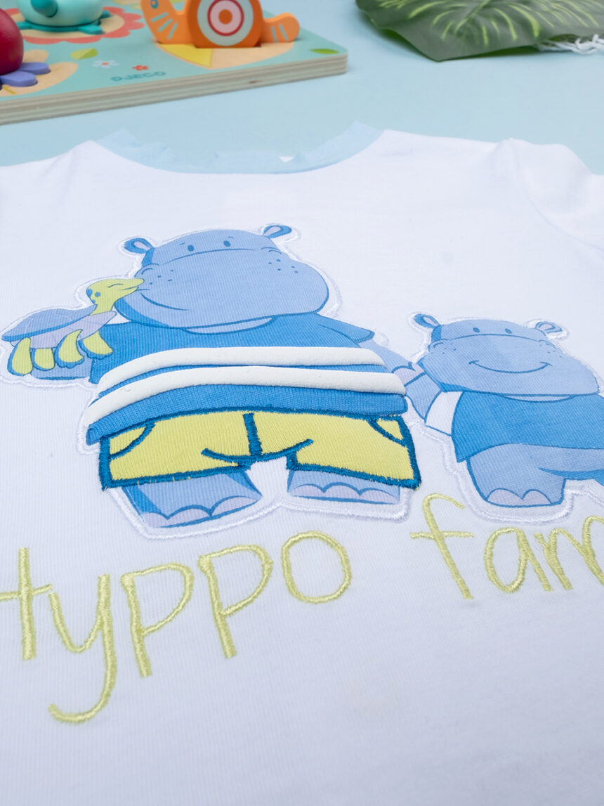 Camisola curta para crianças + calções "hipopótamo - Prénatal