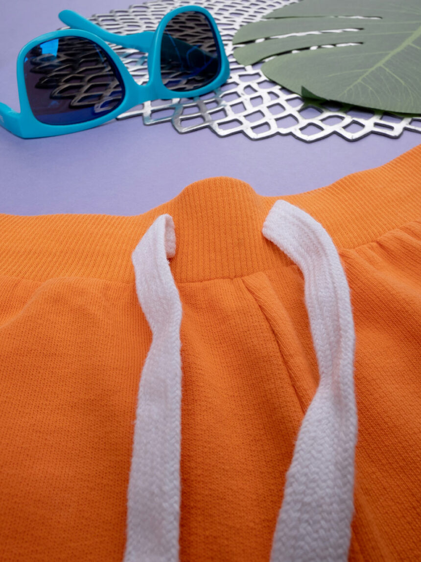 Calções de menino laranja com estampado - Prénatal
