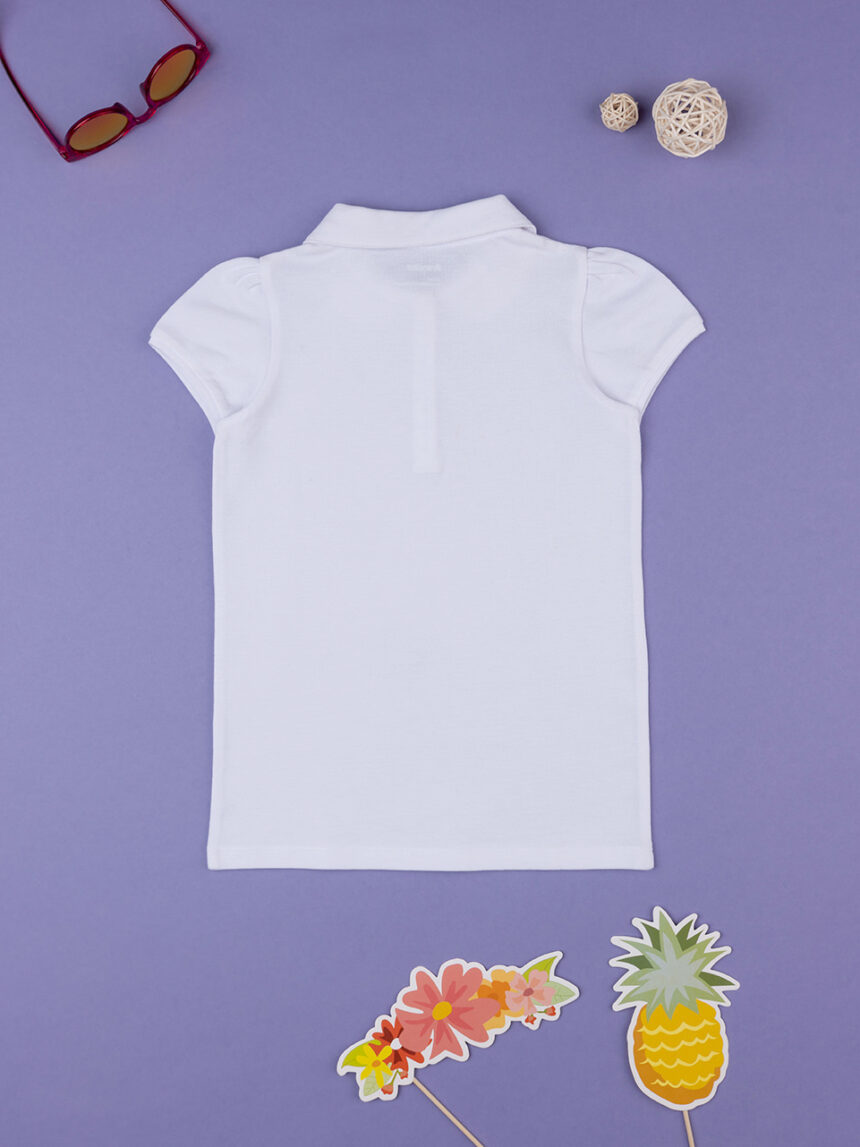 Camisa pólo branca básica de rapariga - Prénatal