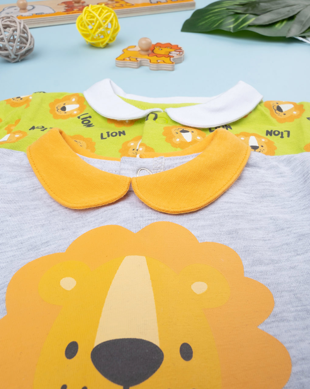 Pacote de 2 camisolas "lion" de manga semi-leonada para bebé - Prénatal