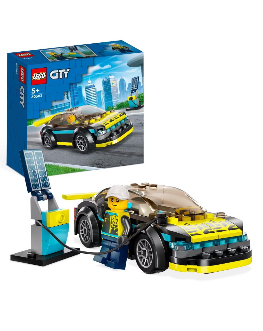 Carro desportivo eléctrico - conjunto de supercarros com condutor de corridas - lego city - LEGO