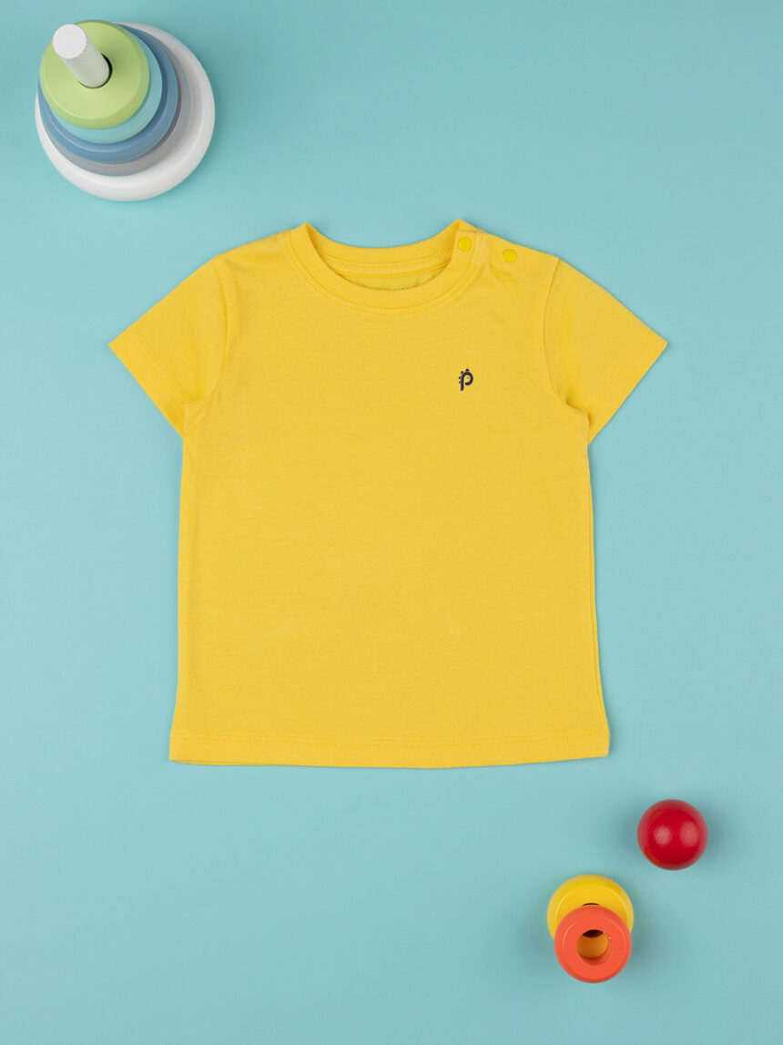T-shirt de manga curta logótipo amarelo bebé - Prénatal
