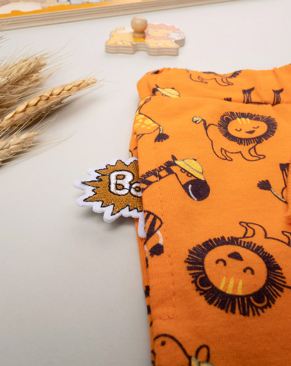 Calções de bermudas para bebé em jersey de padrão laranja - Prénatal
