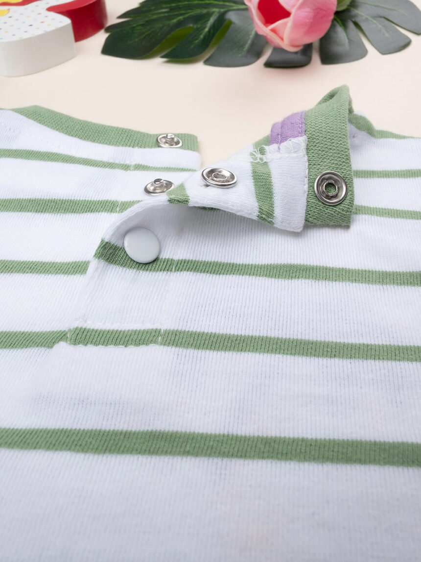 T-shirt 'alhoa' de manga curta às riscas para crianças - Prénatal