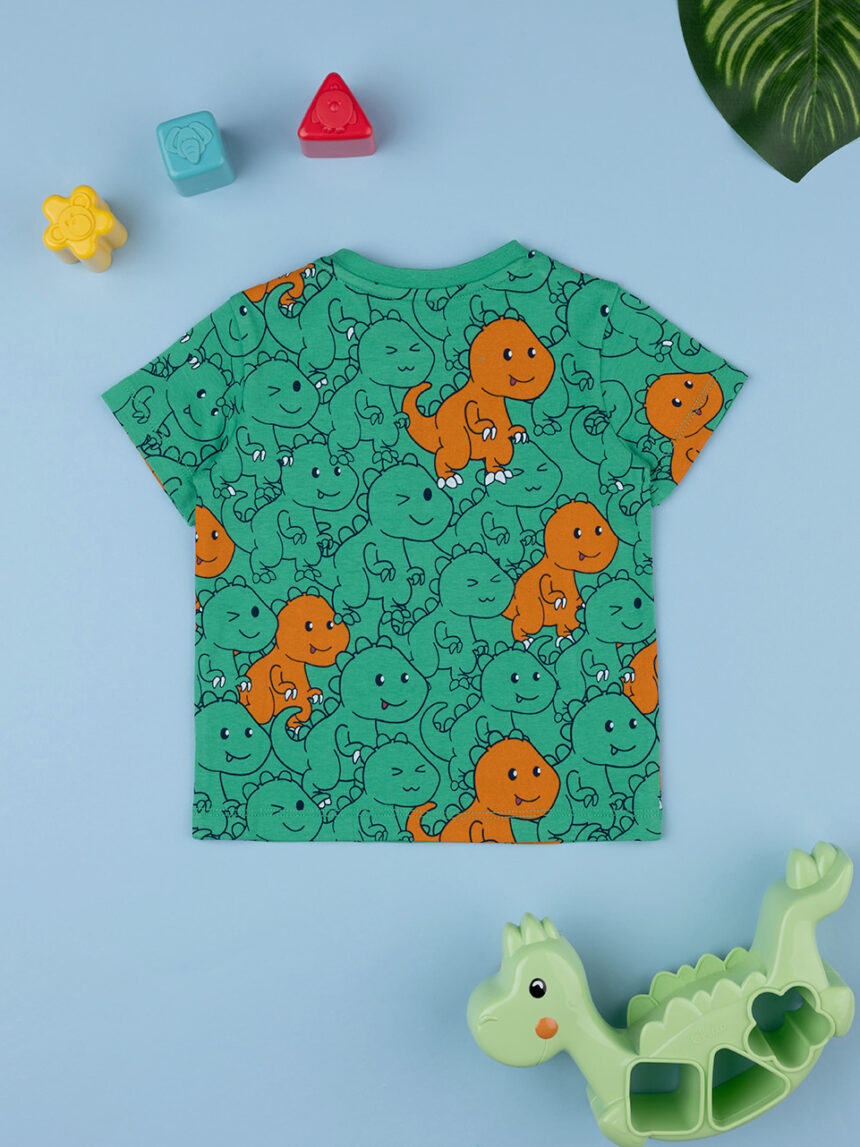 T-shirt meia manga estampada de dino bebé allover - Prénatal