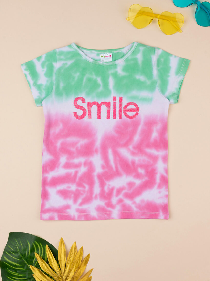 T-shirt menina tie-dye "sorriso" - Prénatal