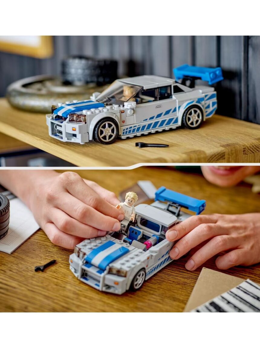 2 rápidos 2 furiosos nissan skyline gt-r (r34) collector's toy car - lego speed champions - Lego Speed Champions