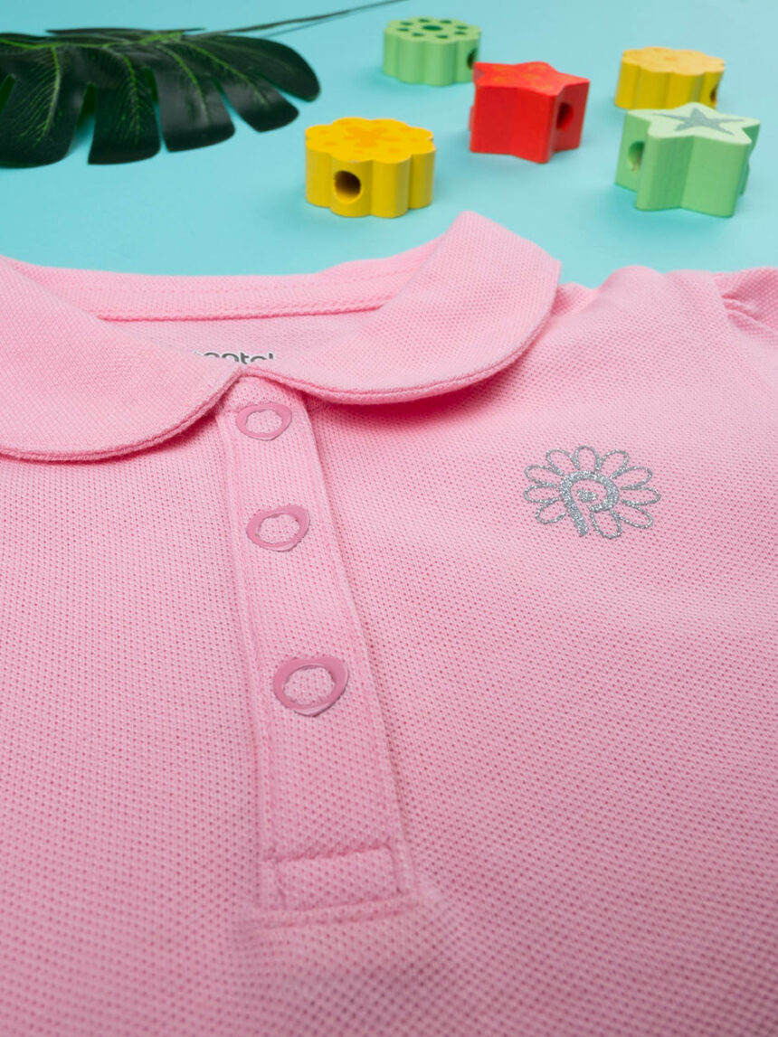 Camisa pólo rosa piqué de menina - Prénatal