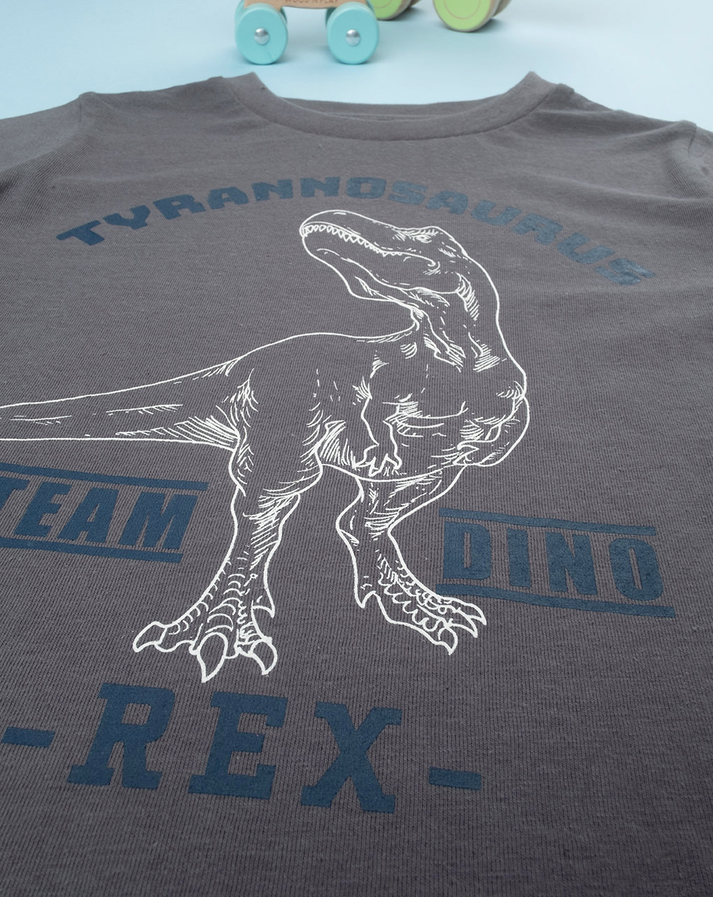 T-shirt básica de manga comprida para crianças 100% algodão 'dinossauro' - Prénatal
