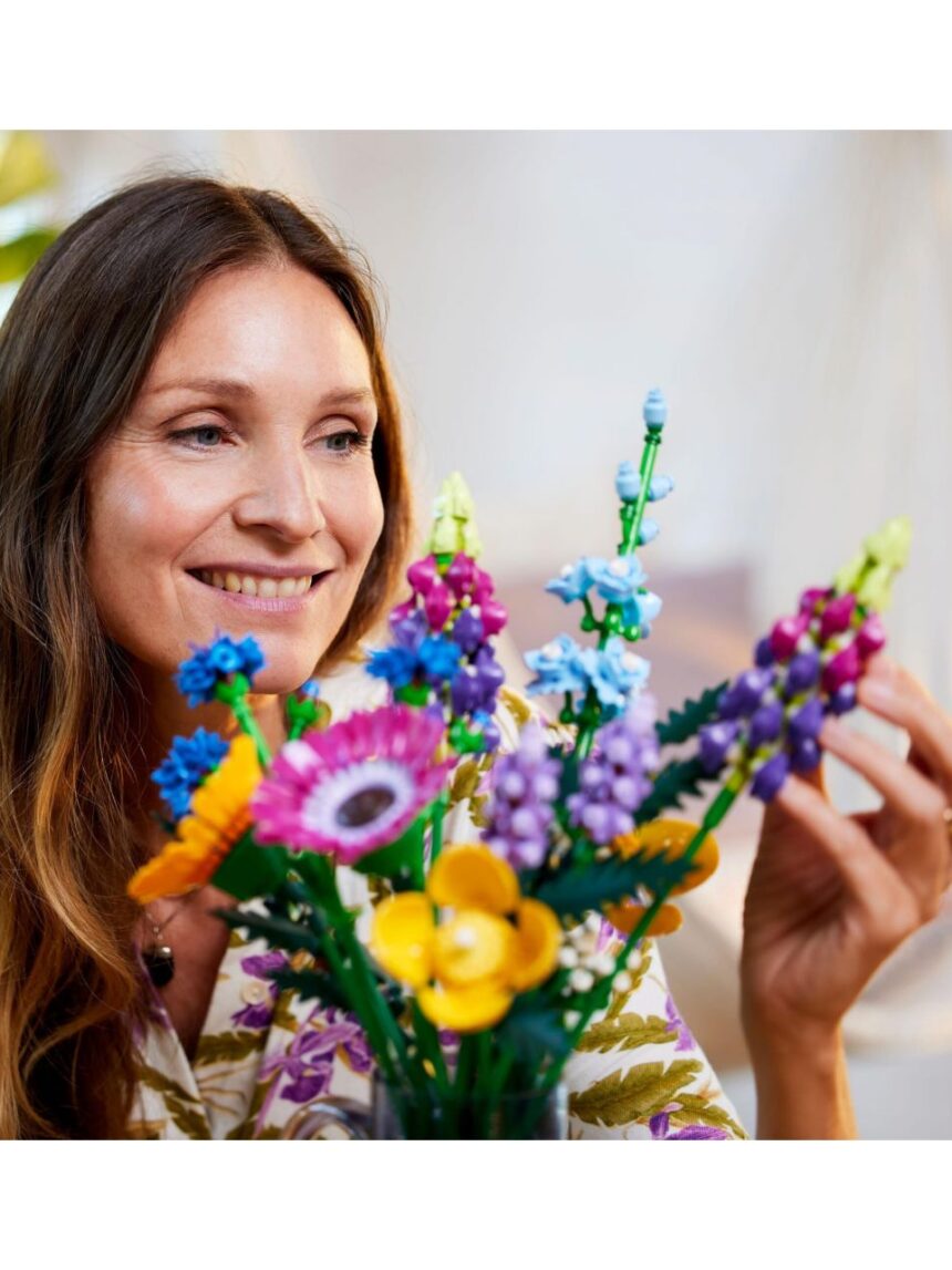 Falso bouquet de flores silvestres com papoilas artificiais e lavanda 10-313 - colecção botânica - ícones de lego - LEGO