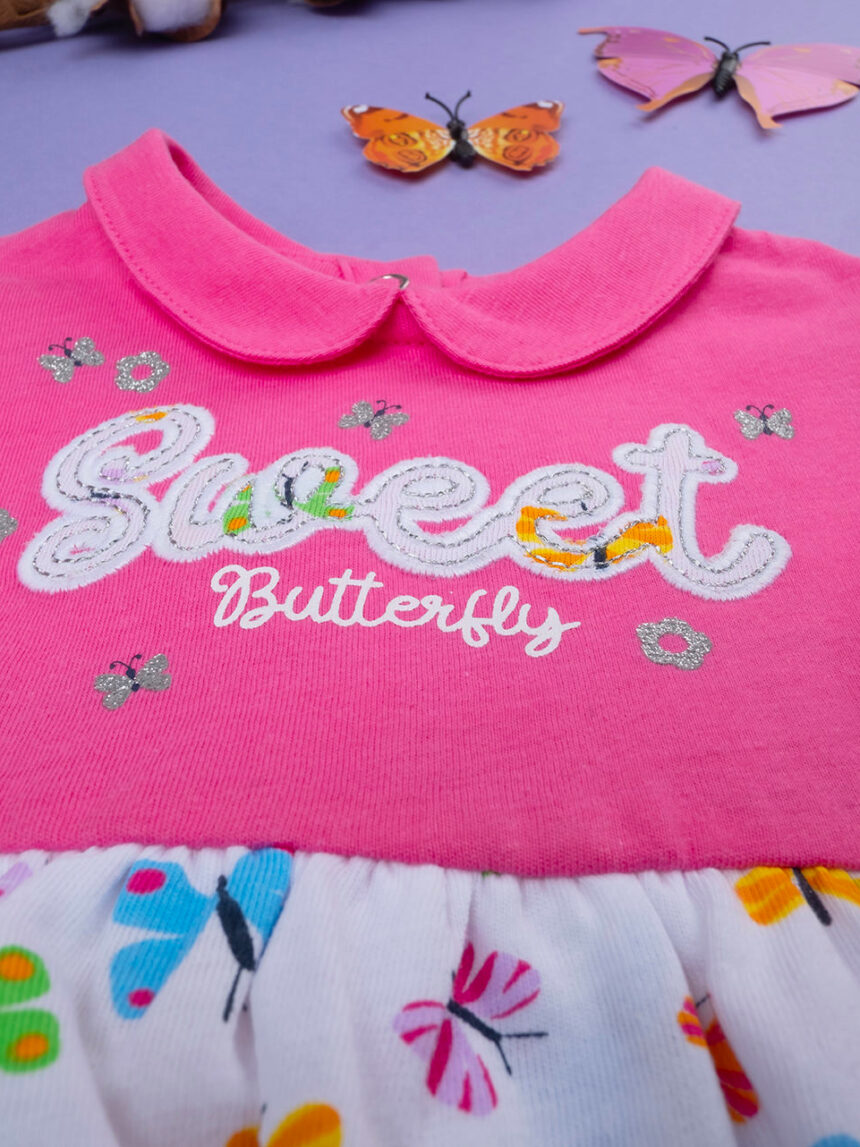 Vestido de bebé em jérsei com saltos - Prénatal