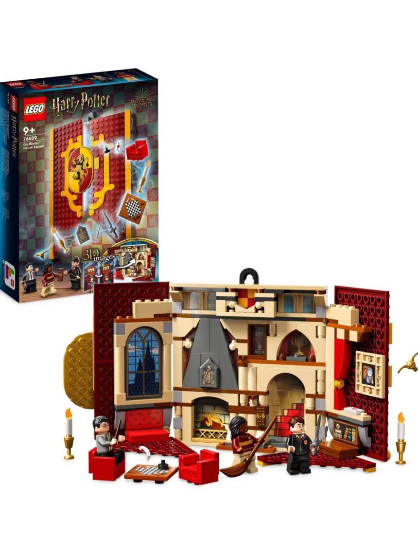 Gryffindor house wall banner - hogwarts castelo sala comum - lego harry oleiro - LEGO