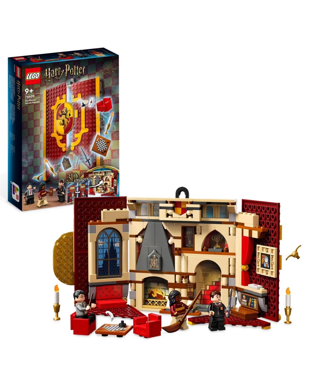 Gryffindor house wall banner - hogwarts castelo sala comum - lego harry oleiro - LEGO