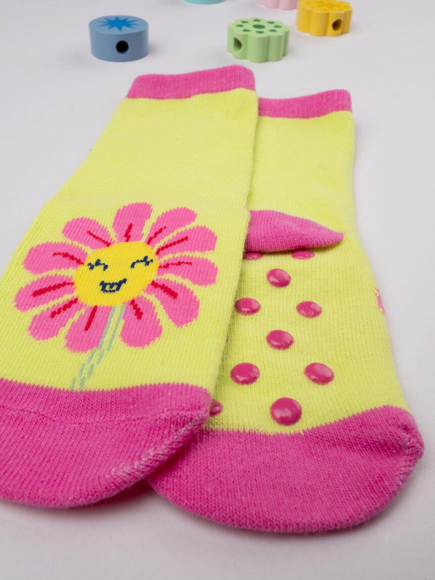 Meias anti-derrapantes de menina 'flowrs - Prénatal