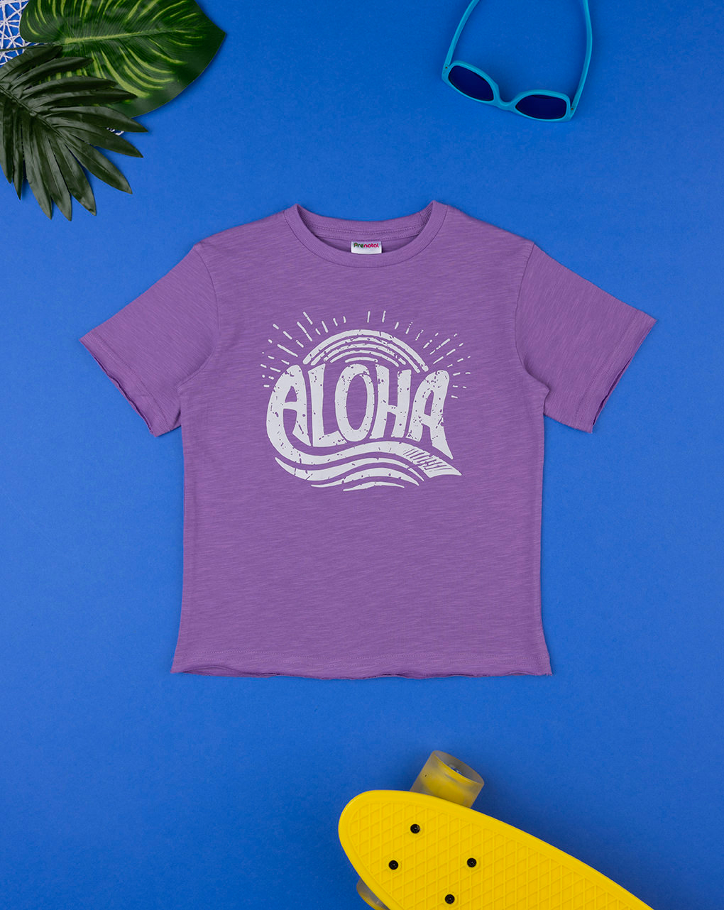 T-shirt de meia manga do rapaz lilás 'alhoa - Prénatal